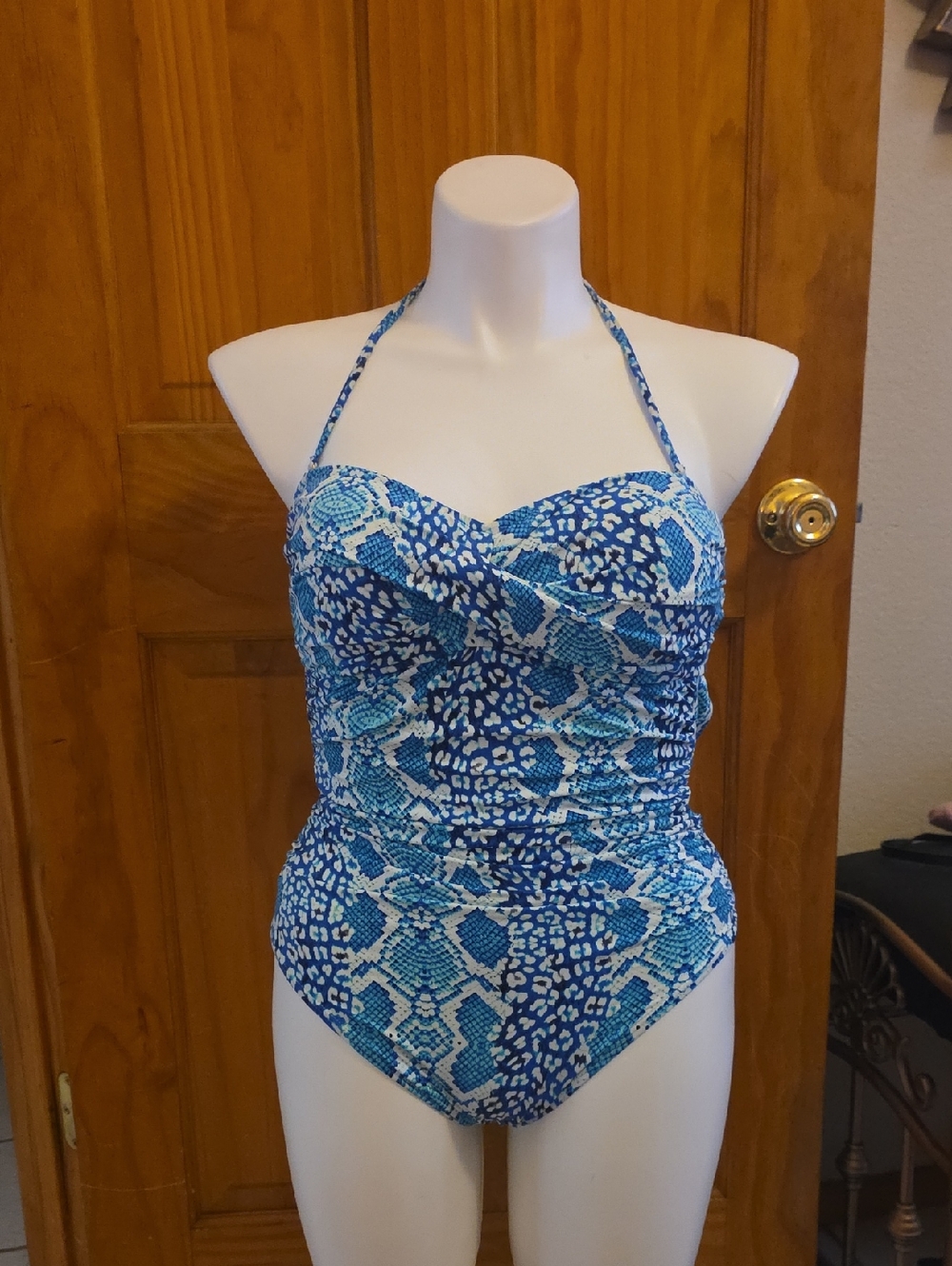 La Blanca Blue and White Printed Swimsuit
